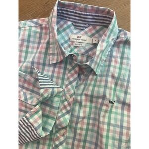 Vineyard Vines Shirt Womens 4 Small‎ Gingham Checkered Whale Plaid Preppy